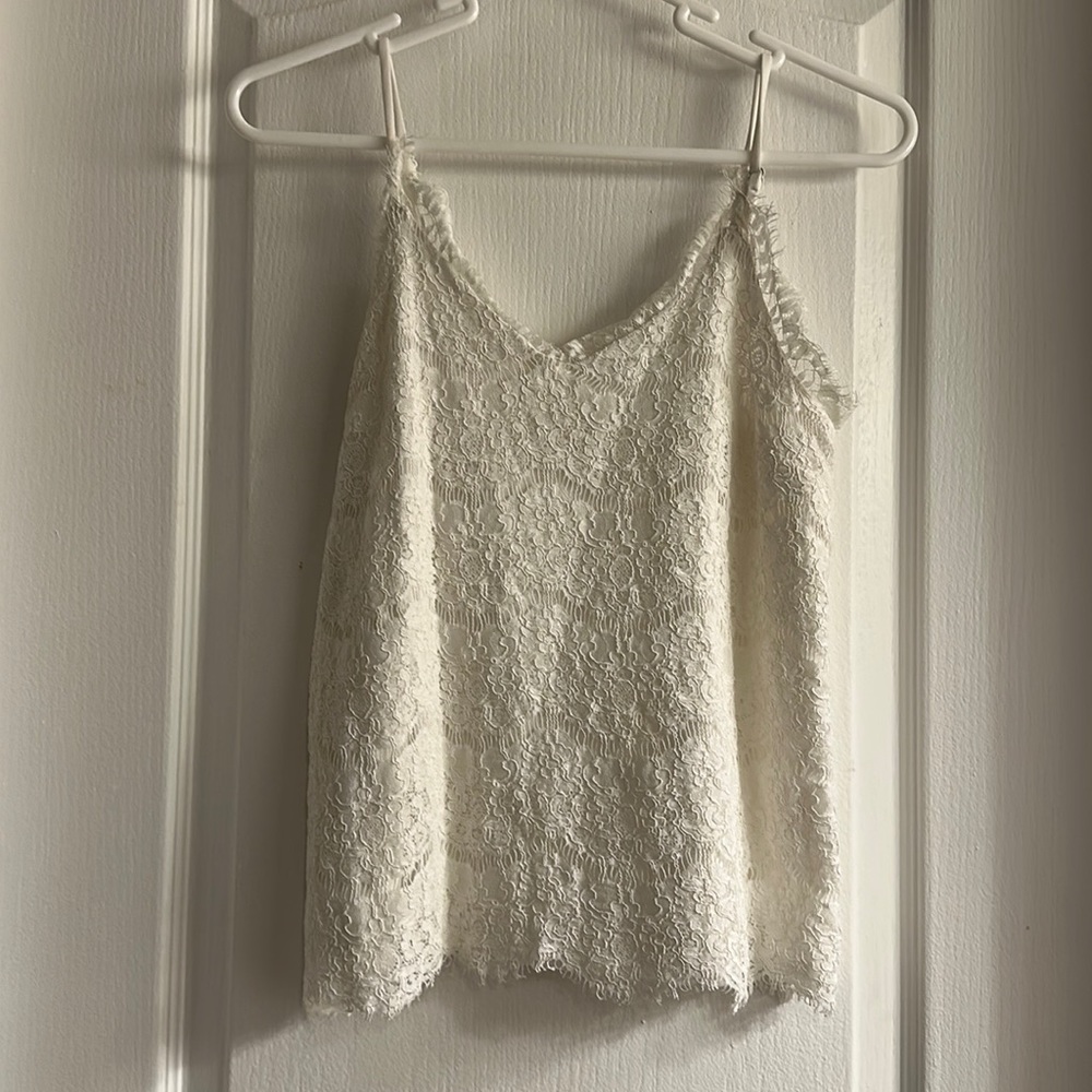 Off-White Lace Tank Top